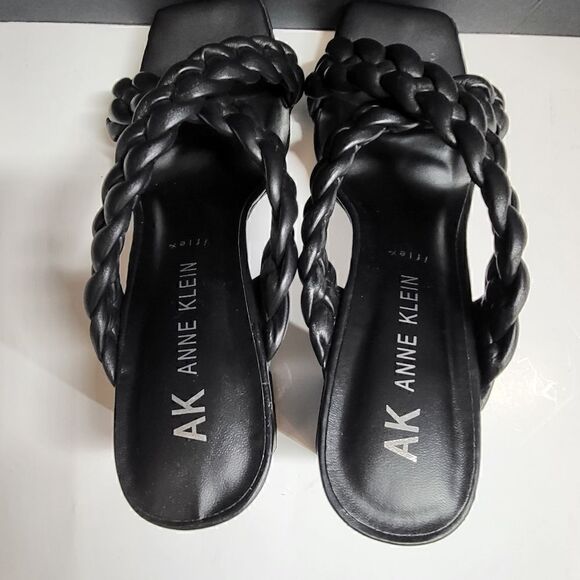 Anne Klein Black Open Toe High Heeled Sandals - Picture 6 of 9